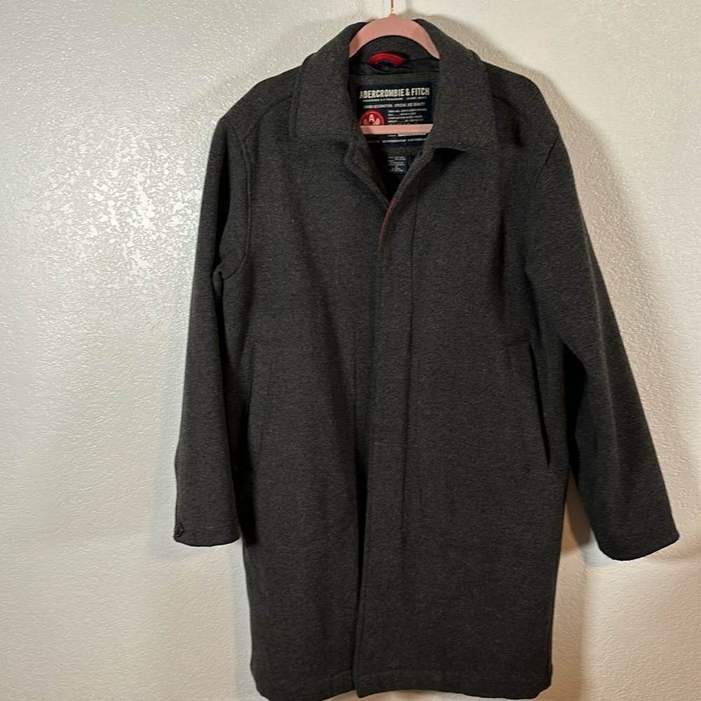 Abercrombie & Fitch Charcoal Gray Wool Blend Long Line Coat Size Small